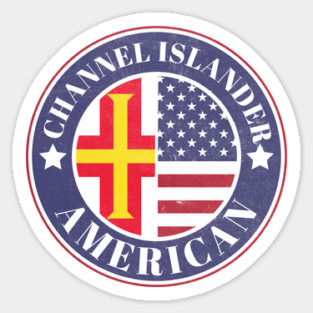 Proud Channel Islander-American Badge - Guernsey Flag Sticker