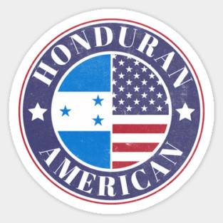 Proud Honduran-American Badge - Honduras Flag Sticker