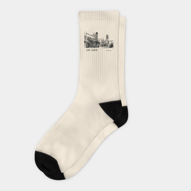 Ann Arbor Michigan Socks by Lakeric