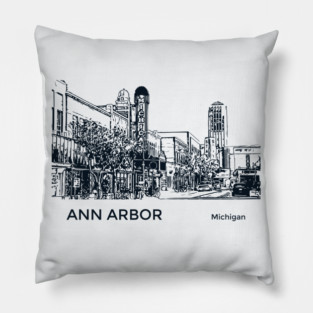 Ann Arbor Michigan Pillow