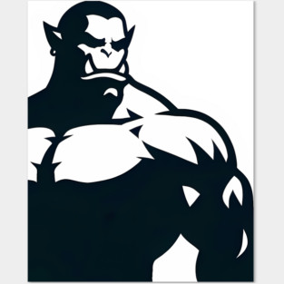 Simple Muscular Bara Orc Silhouette Posters and Art