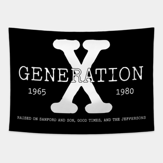 Generation X Raised on Black TV Shows Tapestry by UrbanLifeApparel