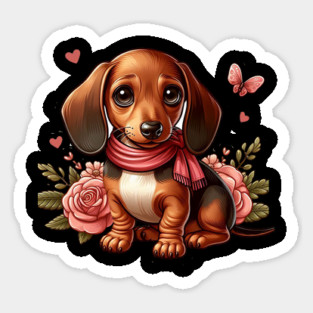 Miniature Dachshund Puppy Creations Sticker