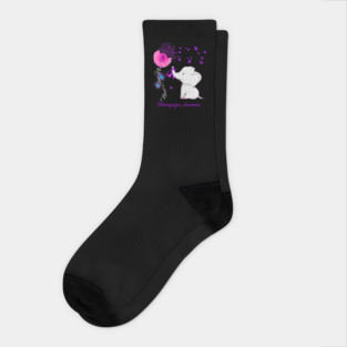 Elephant Fibromyalgia Awareness - Fibromyalgia Ribbon Socks