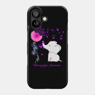 Elephant Fibromyalgia Awareness - Fibromyalgia Ribbon Phone Case