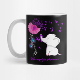 Elephant Fibromyalgia Awareness - Fibromyalgia Ribbon Mug