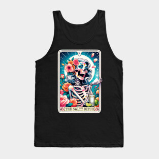 Salty Bitch Funny Tarot Card Tequila Baddie Tank Top