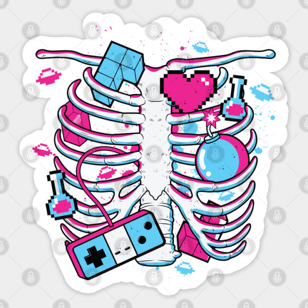 8-Bit Ribcage Sticker by GoshWow®