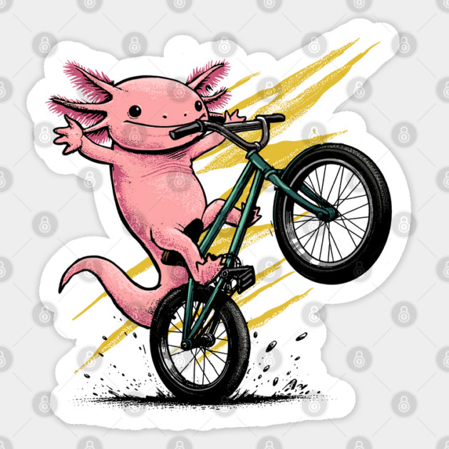 Axolotl on Wheels Sticker by GoshWow®