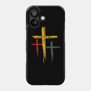 Black Christian Cross Juneteenth 1865 Phone Case