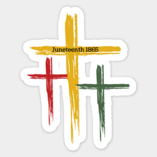 Black Christian Cross Juneteenth 1865 Magnet