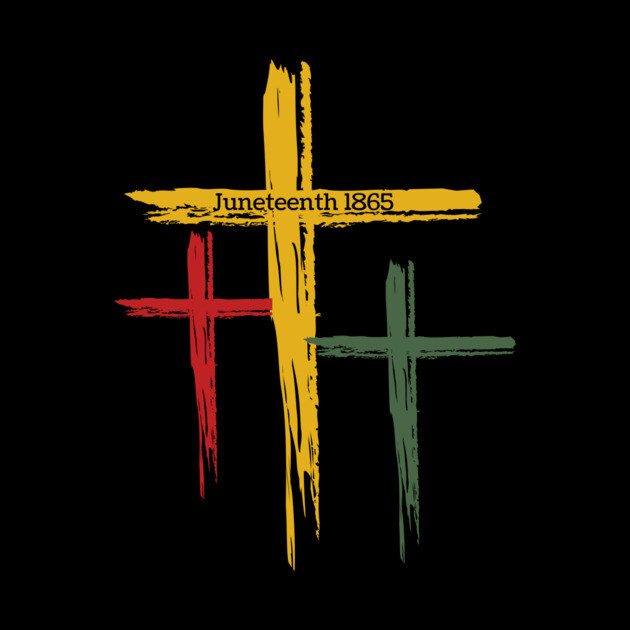 Black Christian Cross Juneteenth 1865 by The WYLD Tribe