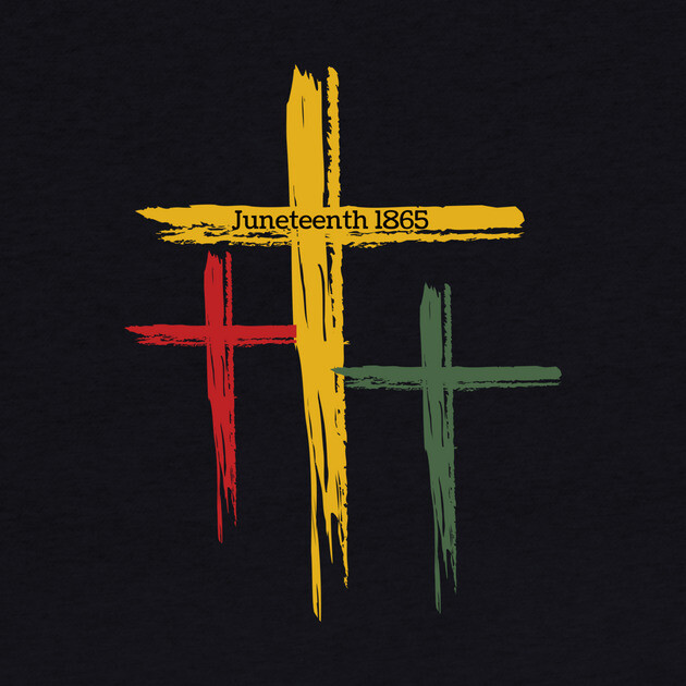 Black Christian Cross Juneteenth 1865 by The WYLD Tribe