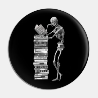 Horror Reader Weekend Skeleton Pin