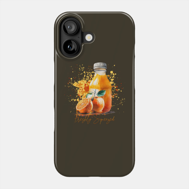 Watercolor Orange Juice Freshly Squeezed Phone Case by HolidayBug