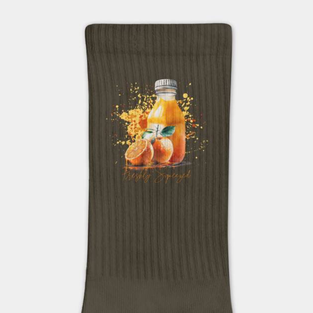 Watercolor Orange Juice Freshly Squeezed by HolidayBug