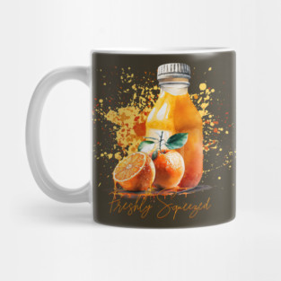 Watercolor Orange Juice Freshly Squeezed Mug