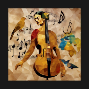Abstract Image Of A Female With A Body Of A Violin T-Shirt