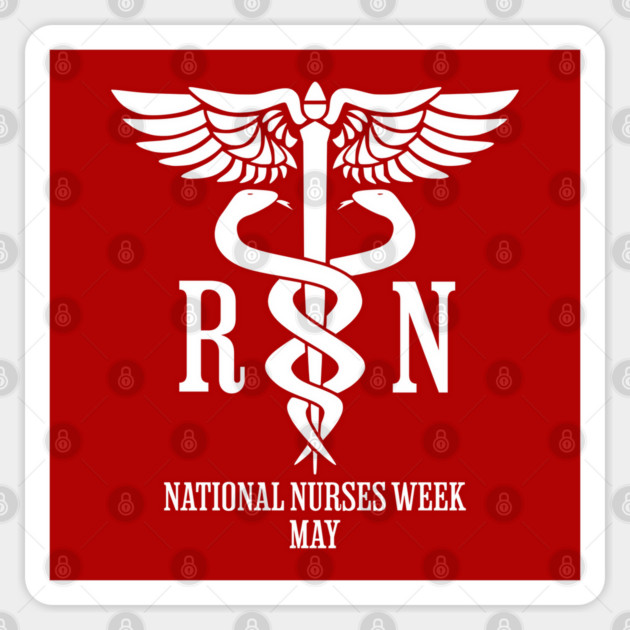 Nurses Week/Day, white caduceus RN Sticker by HolidayBug