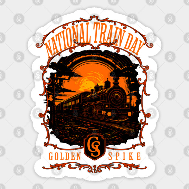 Vintage National Train Day Sticker by HolidayBug