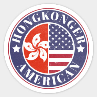 Proud Hong Konger-American Badge - Hong Kong Flag Magnet