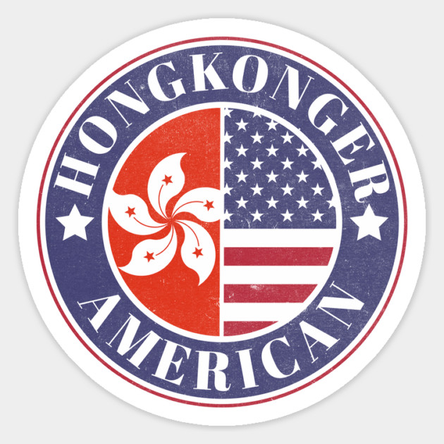 Proud Hong Konger-American Badge - Hong Kong Flag Magnet by Yesteeyear