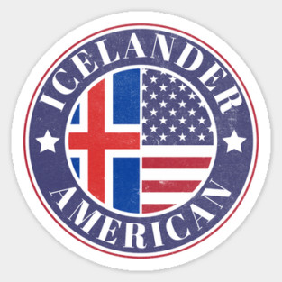Proud Icelander-American Badge - Iceland Flag Magnet