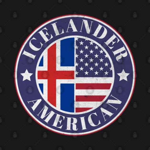 Proud Icelander-American Badge - Iceland Flag by Yesteeyear
