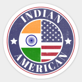 Proud Indian-American Badge - India Flag Sticker
