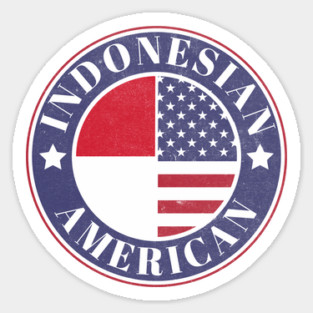 Proud Indonesian-American Badge - Indonesia Flag Sticker