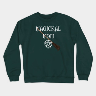 Magickal Mom Pentacle Broomstick Cheeky Witch® Crewneck Sweatshirt