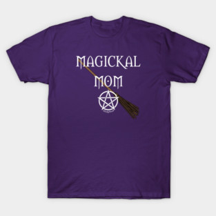 Magickal Mom Pentacle Broomstick Cheeky Witch® T-Shirt