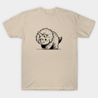 Dinosaur Walking Towards Us, Cute Happy Triceratops T-Shirt