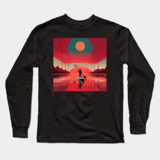 Martian Paddleboarding Long Sleeve T-Shirt