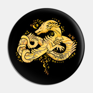 Autism Acceptance Dragon (Gold) Pin