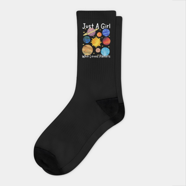 Just a girl who loves planets Socks by The WYLD Tribe
