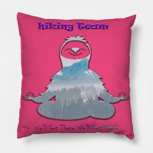sloth hiking team Pillow