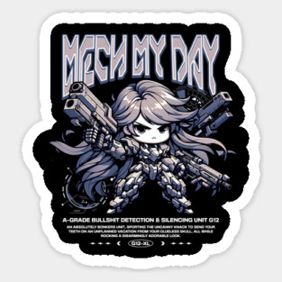 Chibi Mecha Girl - Mech My Day Sticker