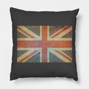 Union Jack with Grunge Texture Pillow
