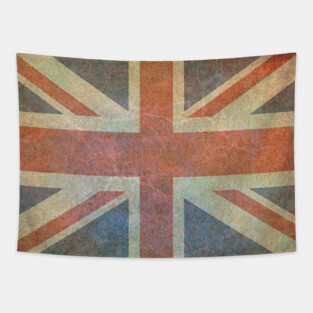 Union Jack with Grunge Texture Tapestry