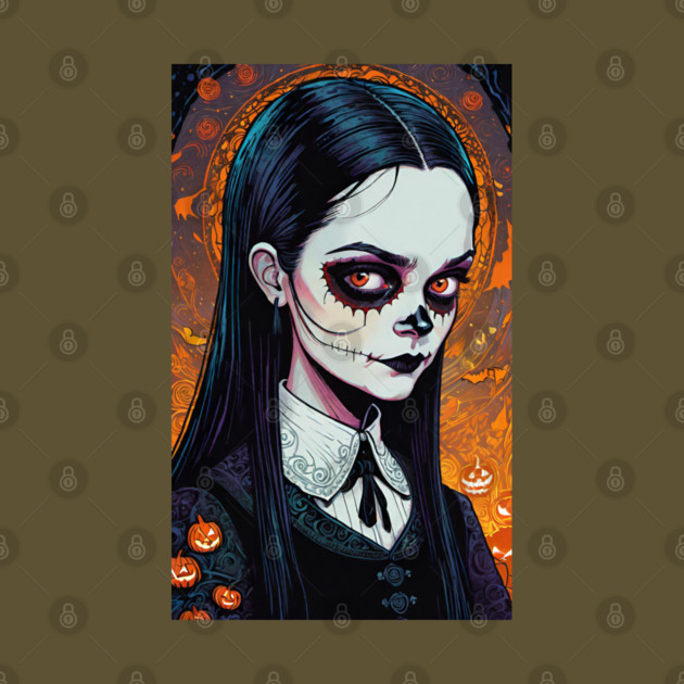 Dia de los Muertos Wednesday Addams by Grave Digs