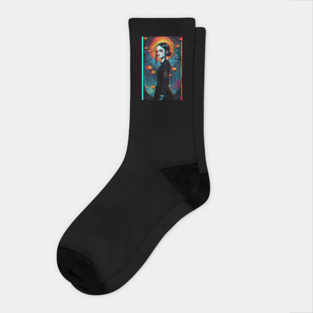 3D Wednesday Addams Socks by Grave Digs