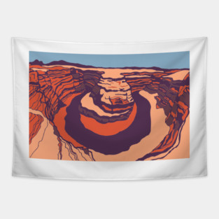 Horseshoe bend in desert shades Tapestry