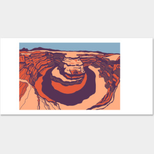 Horseshoe bend in desert shades Posters and Art