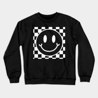 White Preppy Smiley Face Crewneck Sweatshirt
