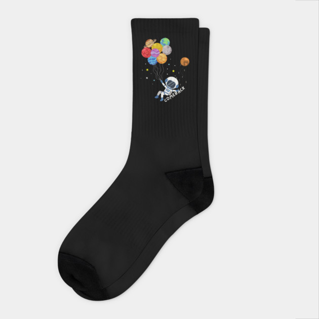 Astronaut Balloons Planets Socks by The WYLD Tribe