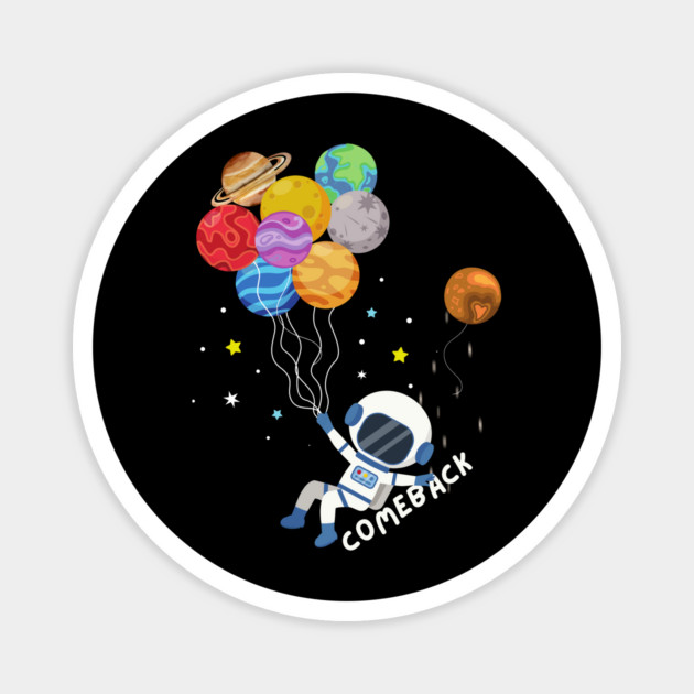 Astronaut Balloons Planets Magnet by The WYLD Tribe