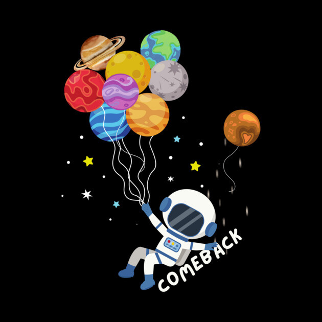 Astronaut Balloons Planets by The WYLD Tribe