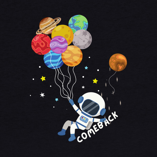 Astronaut Balloons Planets by The WYLD Tribe