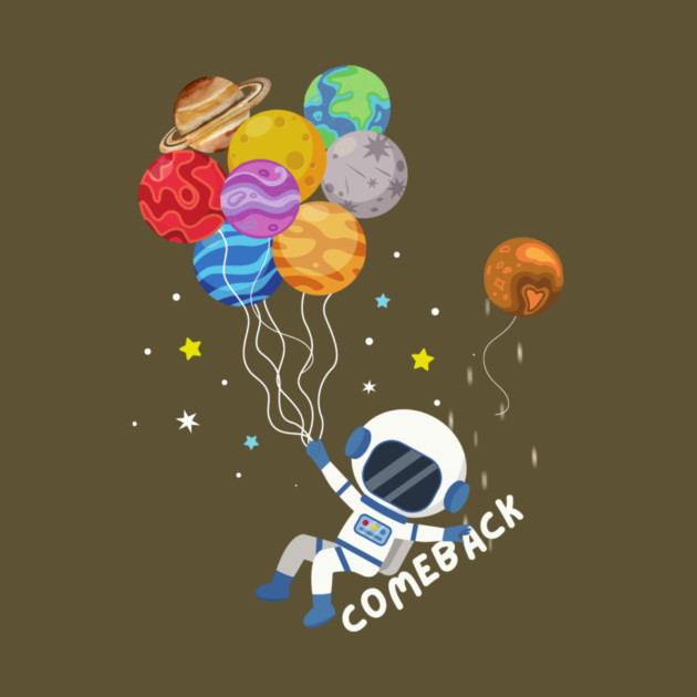 Astronaut Balloons Planets by The WYLD Tribe